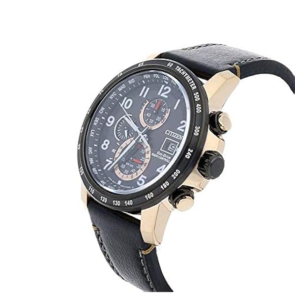 Citizen Mäns kronograf kvarts klocka med läder armband AT8126-02E